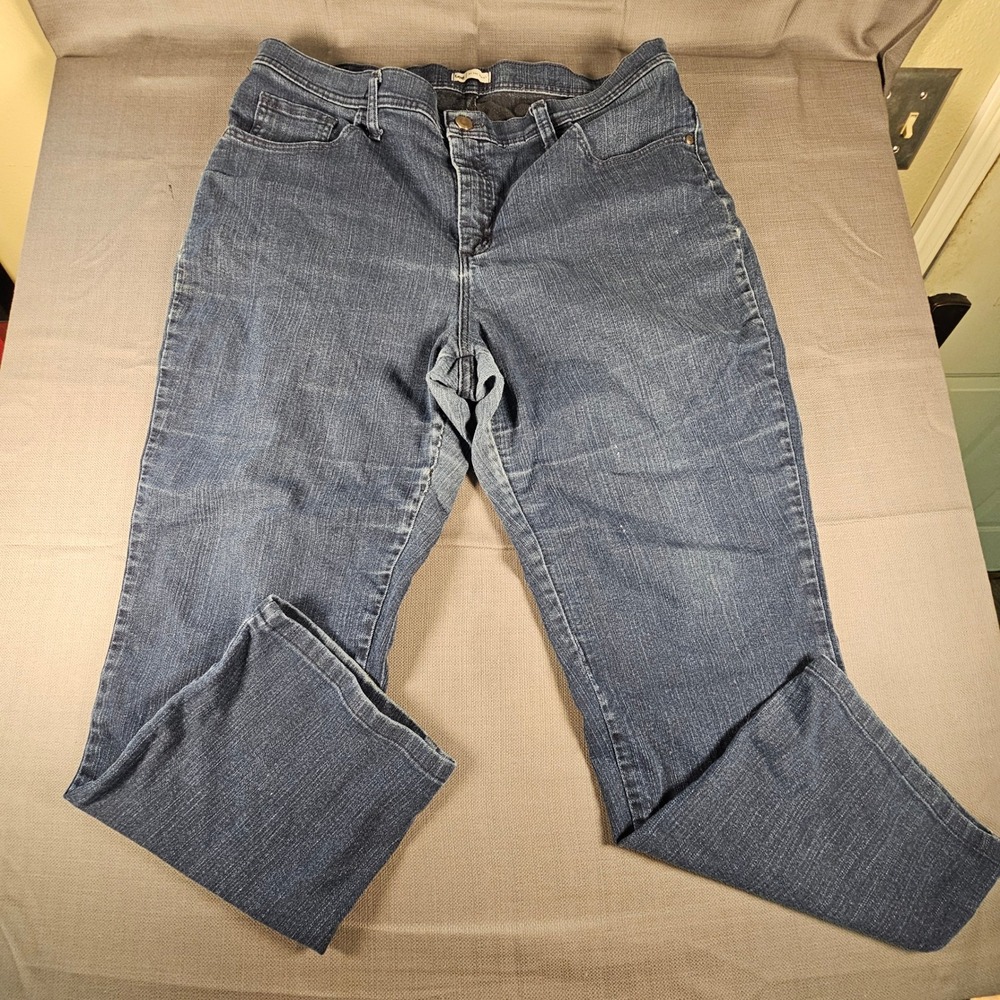 Lee At The Waist Straight Leg Jeans Dark Wash Blue Stretch 16W Medium 3085562